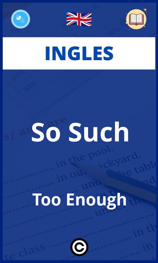 Ejercicios So Such Too Enough Ingles PDF
