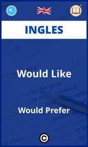 Ejercicios Ingles Would Like Would Prefer