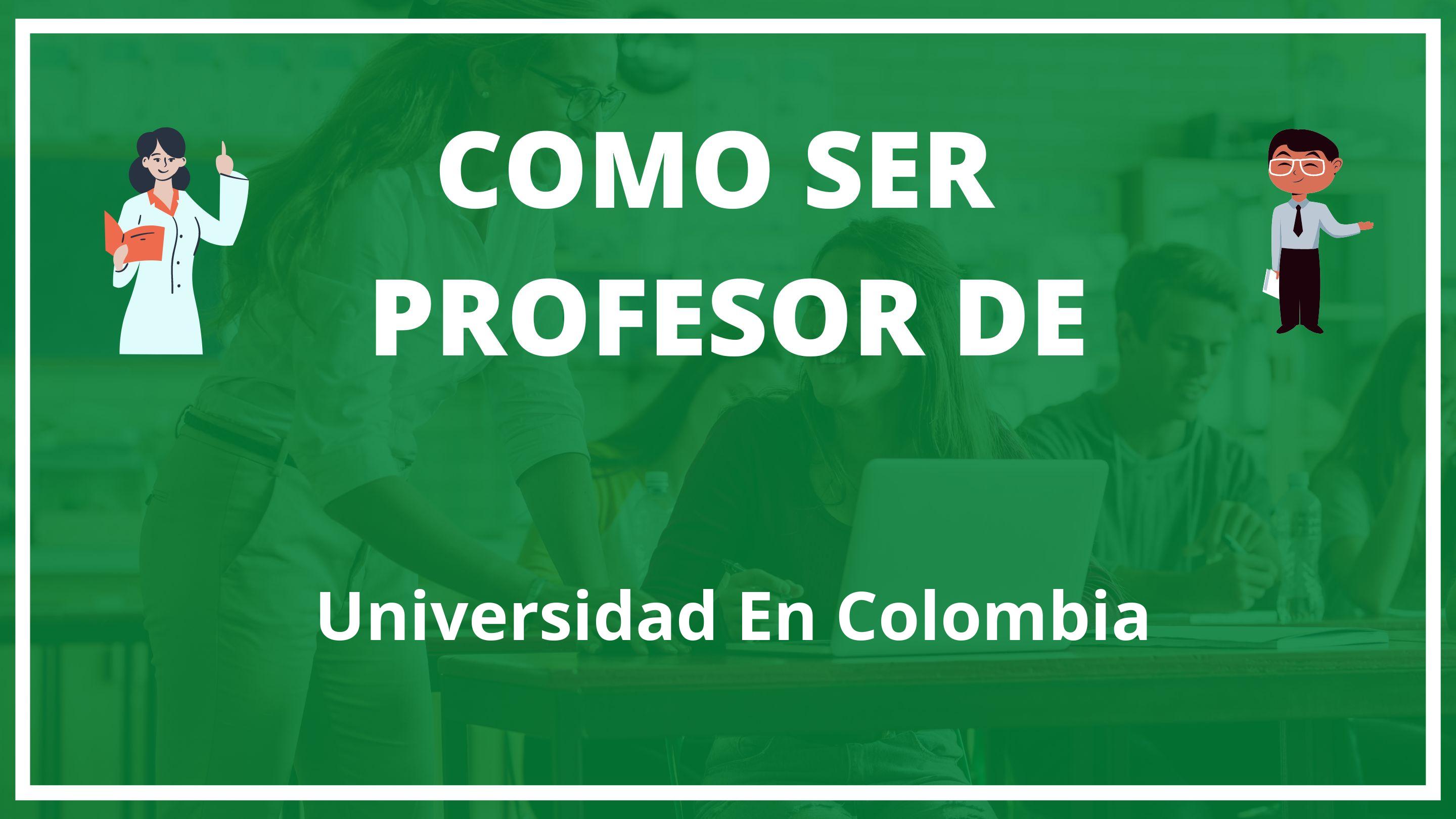 Como ser profesor de universidad en colombia