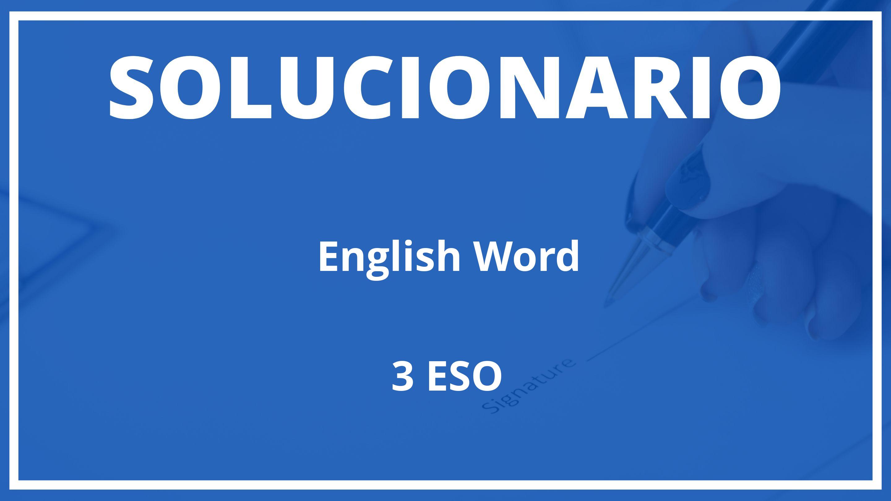 Solucionario English Word Burlington Books 3 ESO