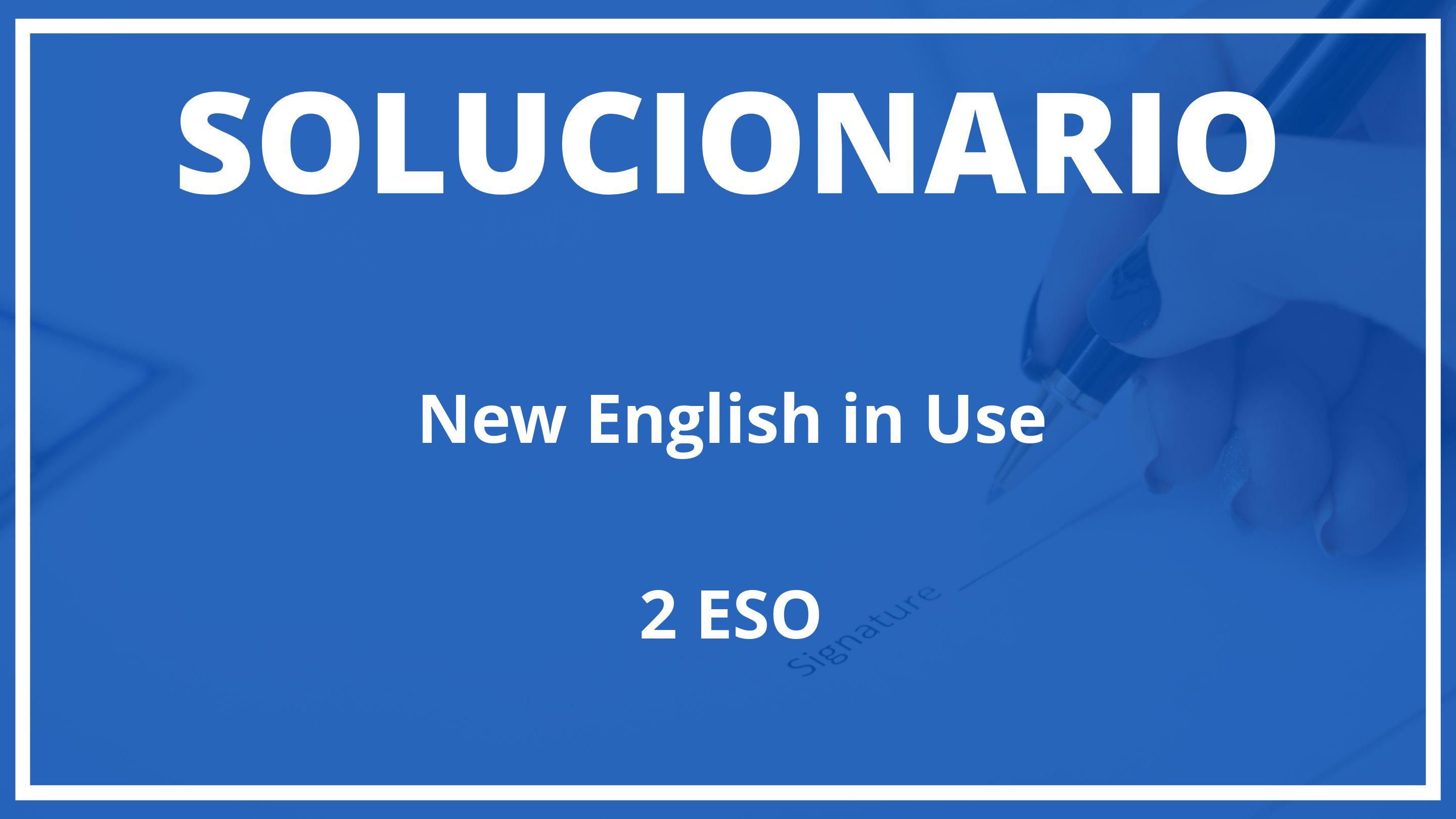 Solucionario New English in Use Burlington Books 2 ESO