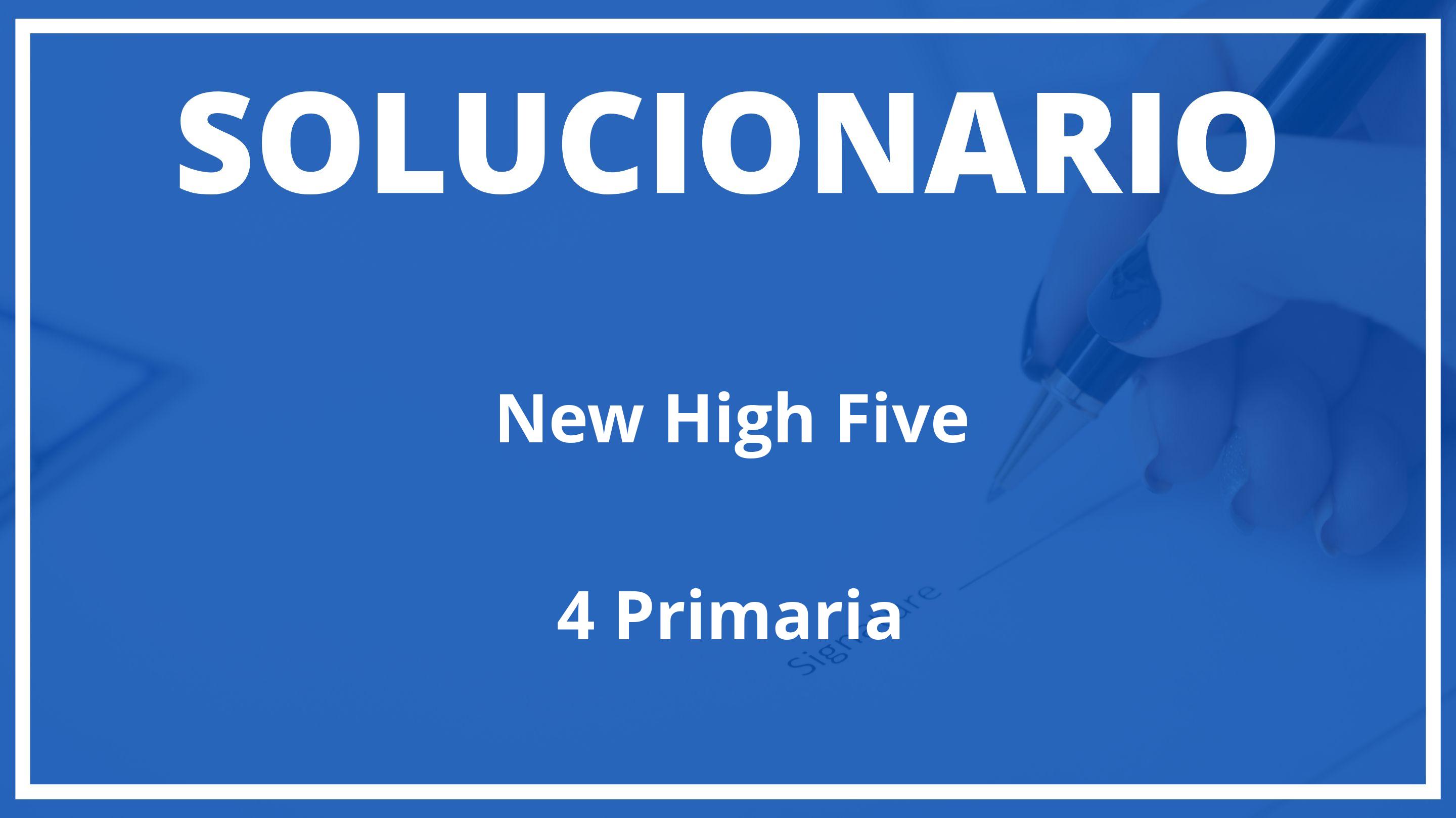 Solucionario New High Five  MacMillan 4 Primaria
