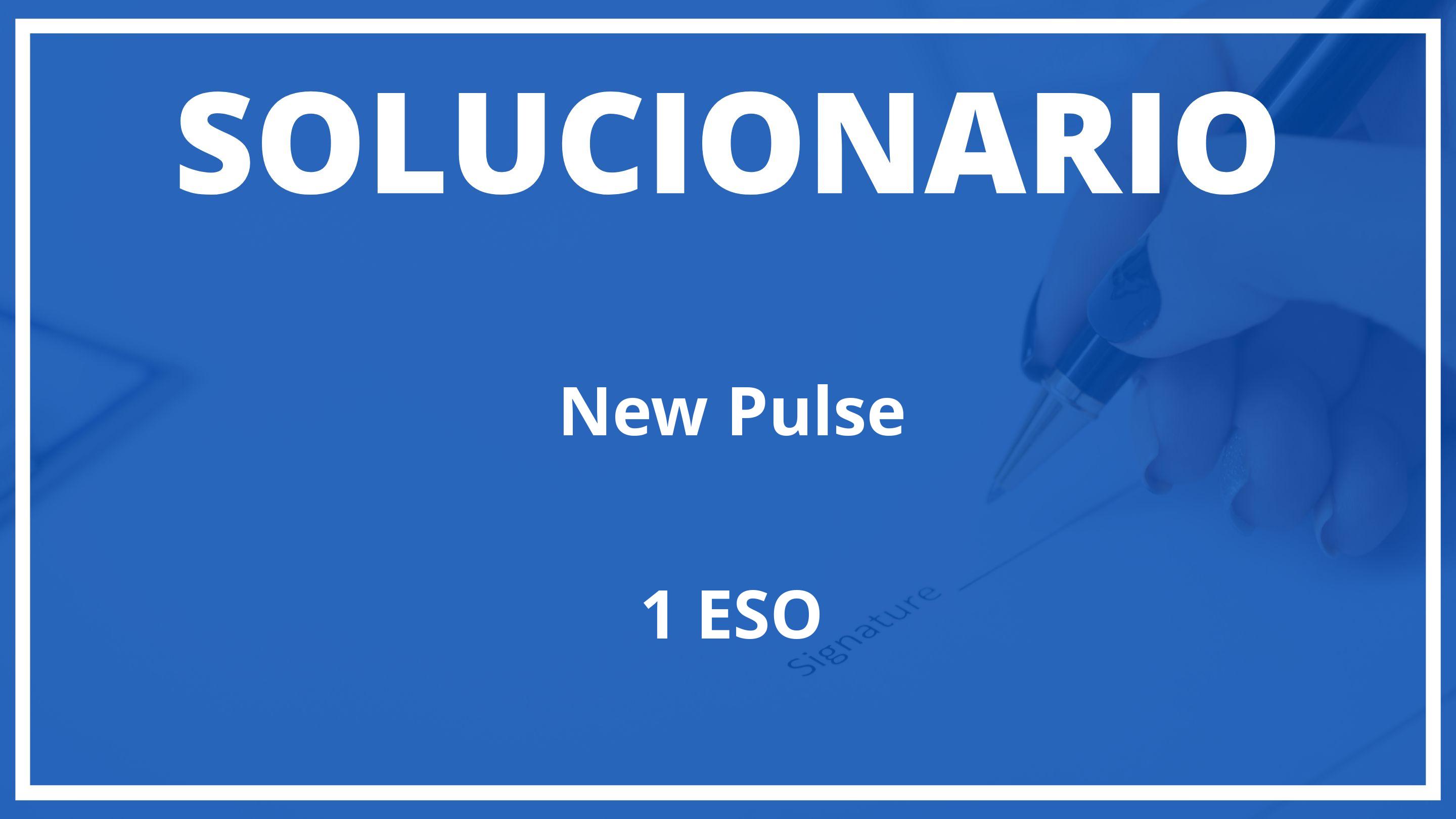 Solucionario New Pulse  MacMillan 1 ESO