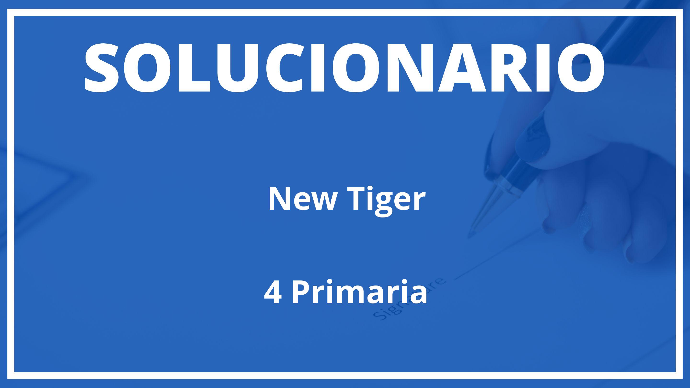 Solucionario New Tiger  MacMillan 4 Primaria
