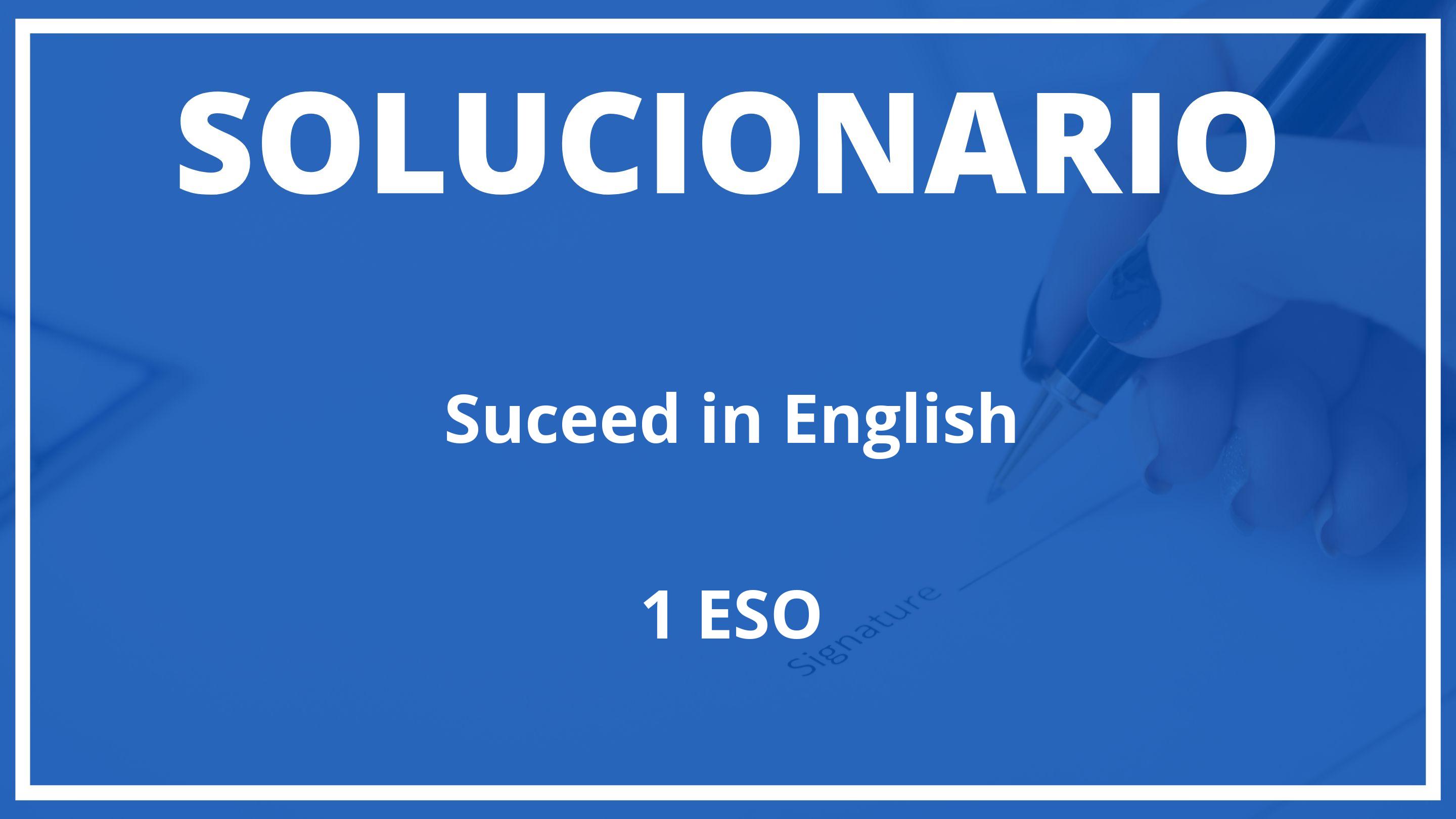 Solucionario Suceed in English  Oxford 1 ESO